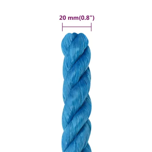 Kék polipropilén munkakötél 20 mm 50 m