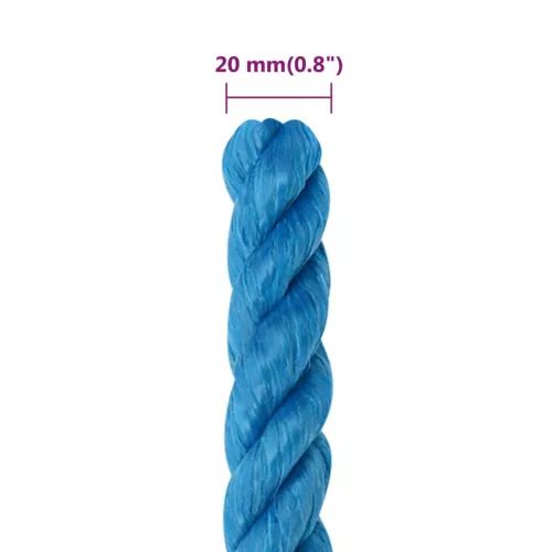 Kék polipropilén munkakötél 20 mm 100 m