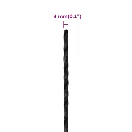 Fekete polipropilén munkakötél 3 mm 250 m