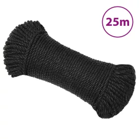 Fekete polipropilén munkakötél 8 mm 25 m