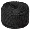 Fekete polipropilén munkakötél 20 mm 100 m