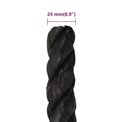 Fekete polipropilén munkakötél 24 mm 100 m