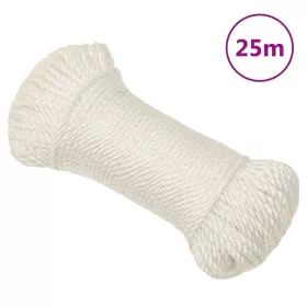 Fehér polipropilén munkakötél 6 mm 25 m