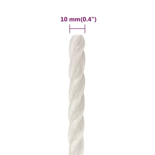 Fehér polipropilén munkakötél 10 mm 250 m
