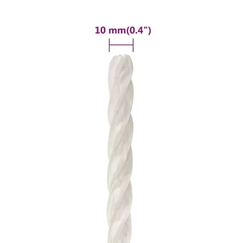 Fehér polipropilén munkakötél 10 mm 500 m