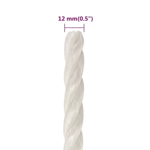 Fehér polipropilén munkakötél 12 mm 500 m