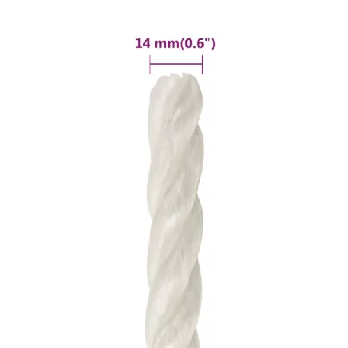 Fehér polipropilén munkakötél 14 mm 250 m
