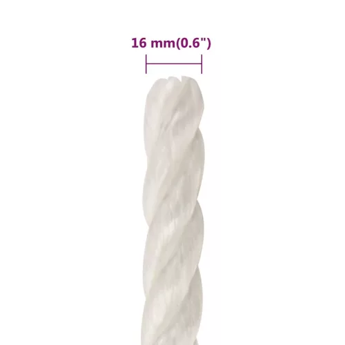 Fehér polipropilén munkakötél 16 mm 100 m