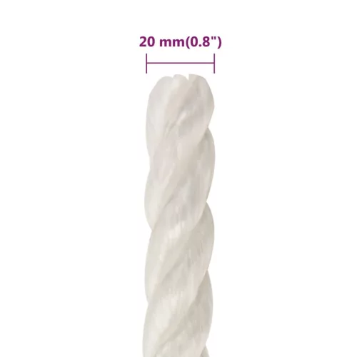 Fehér polipropilén munkakötél 20 mm 50 m