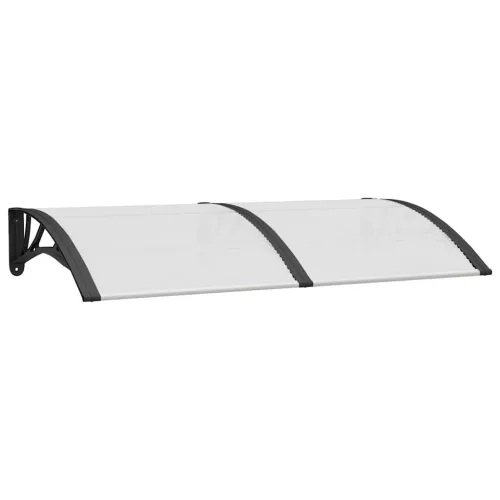 Fekete és átlátszó polikarbonát ajtóelőtető 150 x 75 cm