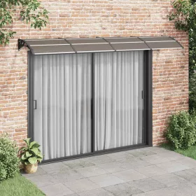   Fekete és átlátszó polikarbonát ajtóelőtető 350 x 75 cm