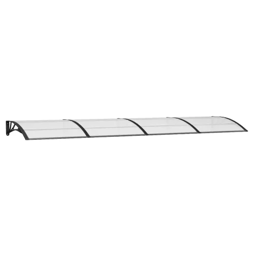 Fekete polikarbonát ajtóelőtető 400 x 100 cm
