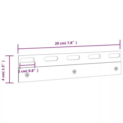 6 db ezüst rozsdamentes acél összekötő lemez 20 cm