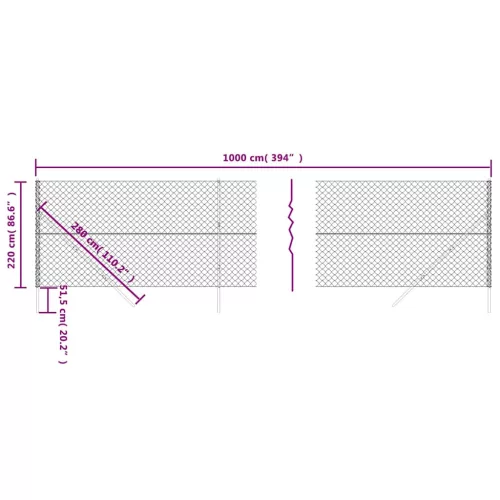 Zöld drótkerítés 2,2 x 10 m