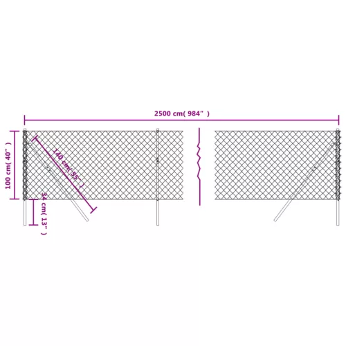 Zöld drótkerítés 1 x 25 m