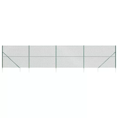 Zöld drótkerítés cövekekkel 1,4 x 10 m