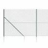 Zöld drótkerítés cövekekkel 1,4 x 10 m