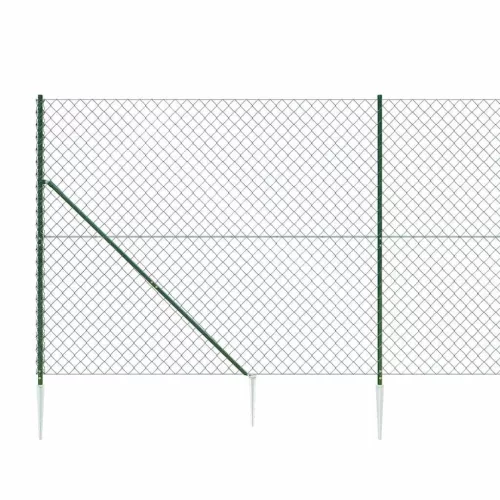 Zöld drótkerítés cövekekkel 1,4 x 10 m