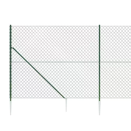 Zöld drótkerítés cövekekkel 1,6 x 10 m