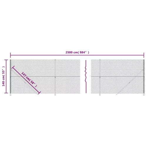 Zöld drótkerítés illesztőperemmel 1,4 x 25 m