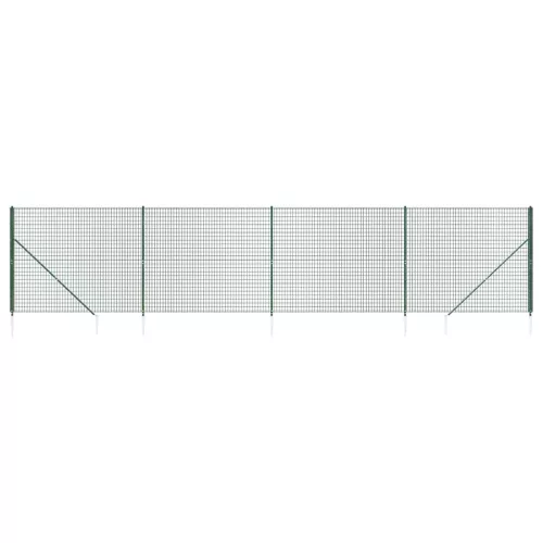 Zöld dróthálós kerítés cövekekkel 1,4x10 m