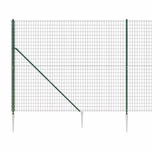 Zöld dróthálós kerítés cövekekkel 1,4x10 m