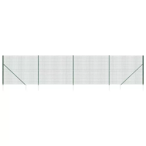 Zöld dróthálós kerítés cövekekkel 1,4x10 m