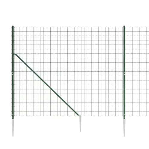 Zöld dróthálós kerítés cövekekkel 1,4x10 m