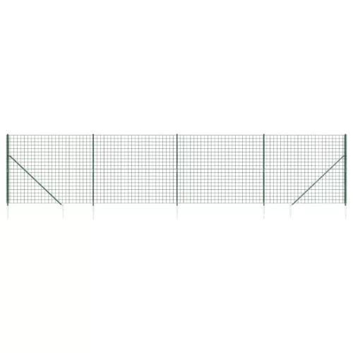 Zöld dróthálós kerítés cövekekkel 2x10 m