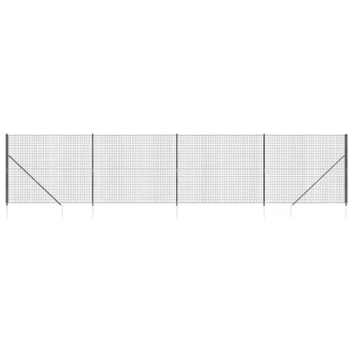 Antracitszürke dróthálós kerítés cövekekkel 1,6x10 m