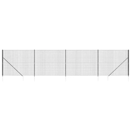 Antracitszürke dróthálós kerítés cövekekkel 2,2x10 m
