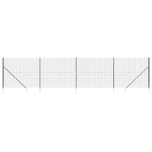 Antracitszürke dróthálós kerítés cövekekkel 1,6x10 m