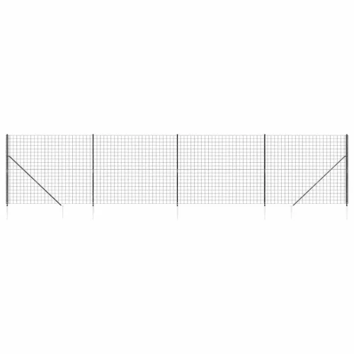 Antracitszürke dróthálós kerítés cövekekkel 2,2x10 m