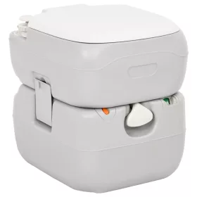 Szürke-fehér HDPE hordozható kemping WC 22+12 L