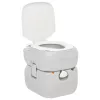 Szürke-fehér HDPE hordozható kemping WC 22+12 L