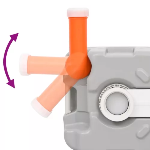 Szürke-fehér HDPE hordozható kemping WC 22+12 L