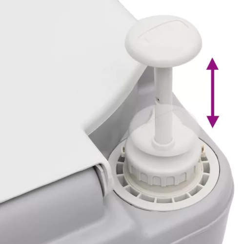 Szürke-fehér HDPE hordozható kemping WC 22+12 L