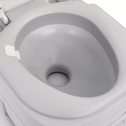 Szürke-fehér HDPE hordozható kemping WC 22+12 L