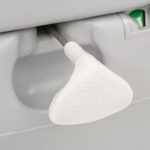 Szürke-fehér HDPE hordozható kemping WC 22+12 L