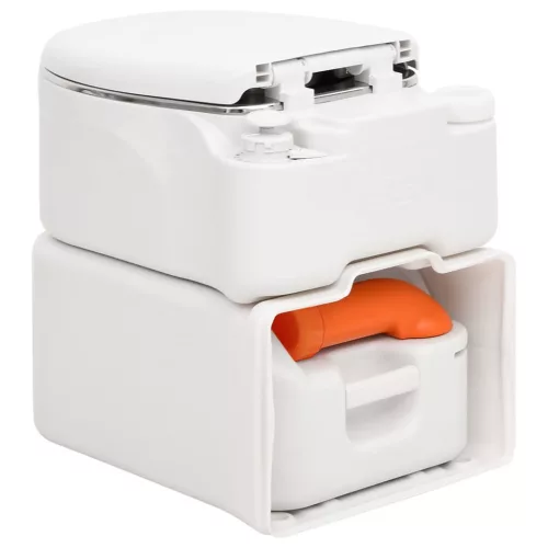 Fehér beépített HDPE és acél kemping WC 24+17 L