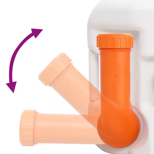 Fehér beépített HDPE és acél kemping WC 24+17 L