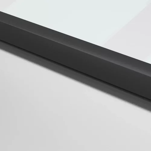Fekete edzett üveg és alumínium vékony beltéri ajtó 76x201,5 cm