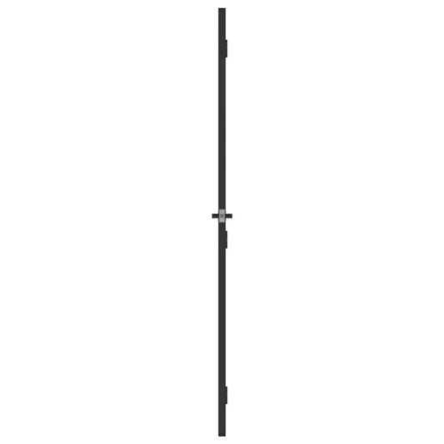 Fekete edzett üveg és alumínium vékony beltéri ajtó 83x201,5 cm