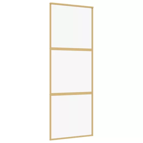 Aranyszínű átlátszó ESG üveg és alumínium tolóajtó 76 x 205 cm