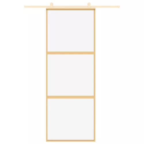 Aranyszínű átlátszó ESG üveg és alumínium tolóajtó 76 x 205 cm