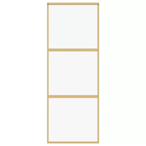 Aranyszínű átlátszó ESG üveg és alumínium tolóajtó 76 x 205 cm