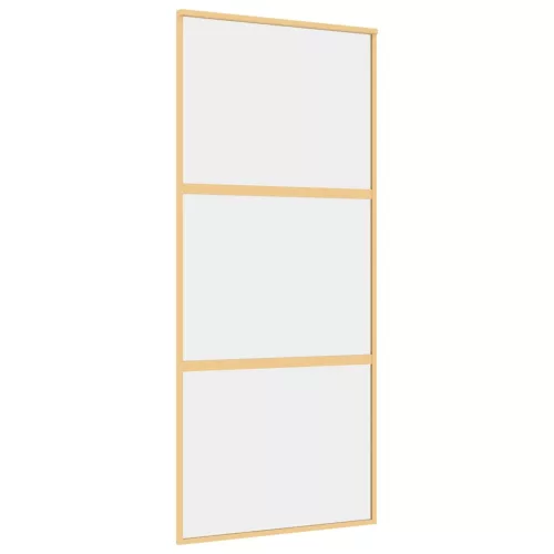 Aranyszínű átlátszó ESG üveg és alumínium tolóajtó 90 x 205 cm
