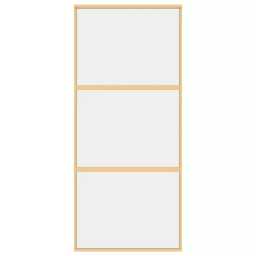 Aranyszínű átlátszó ESG üveg és alumínium tolóajtó 90 x 205 cm