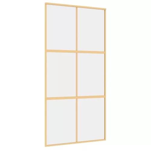 Aranyszínű átlátszó ESG üveg és alumínium tolóajtó 102,5x205 cm