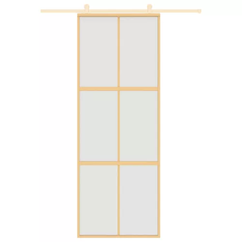 Aranyszínű ESG tejüveg és alumínium tolóajtó 76 x 205 cm